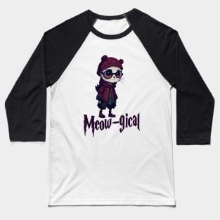 Meowgical Magic Black Cat Baseball T-Shirt